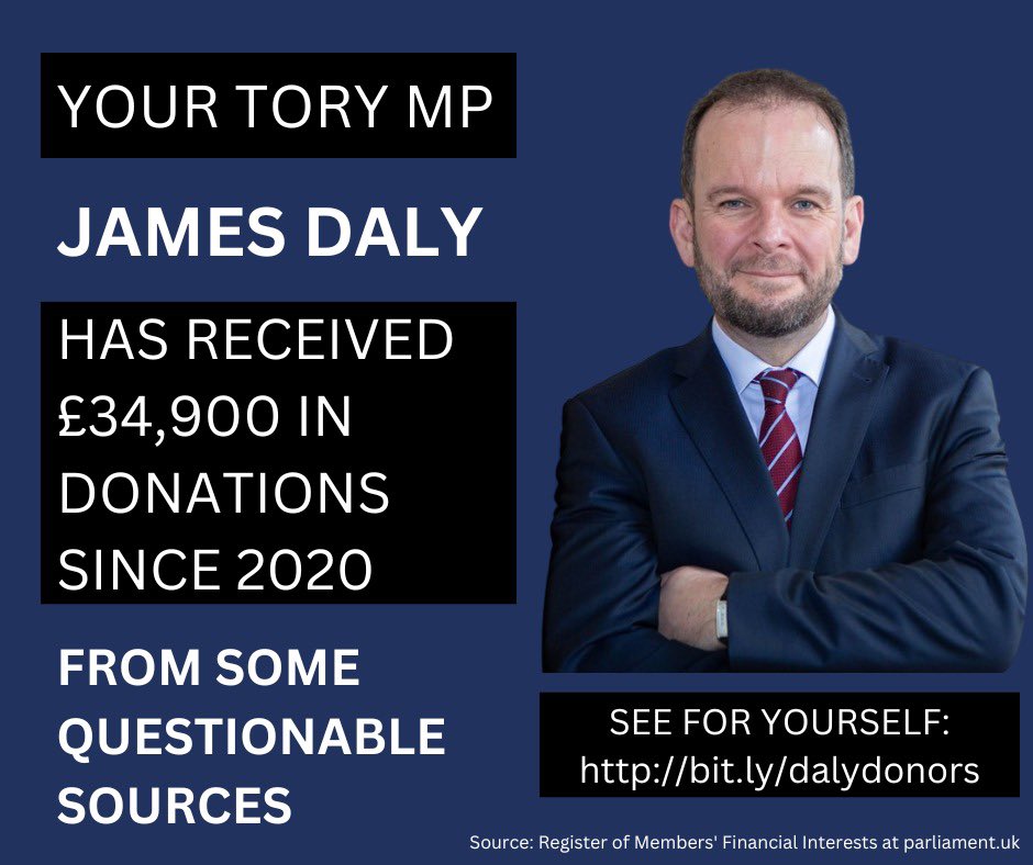 Who does @JamesDalyMP really work for? Since his election James Daly has received more than the typical annual salary of someone in Bury in donations - inc. from some pretty questionable sources. I’ve compiled a list based on entries in his register of financial interests… 🧵