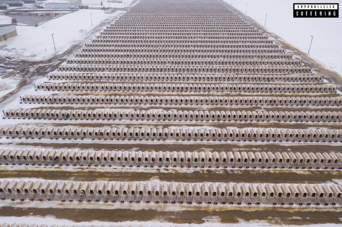 Each box has a baby in it, taken away from her mother, after she was sexually violated. Can you put yourself in their place? 

In coffeeshops, groceries, and restaurants, you have options. These mothers and babies don't. Taste and pleasure don't justify violence.
#dairy #milk