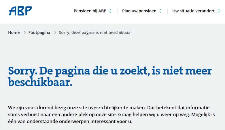 Nadat ik gisteren een kritische tweet had geplaatst over de mogelijke beïnvloeding van koningin Máxima op het beleggingsbeleid van pensioenfonds ABP, is nu de informatie daarover door ABP van hun website verwijderd. Journalisten, wakker worden!
