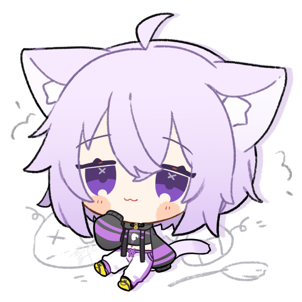 猫又おかゆ 「「んにゃ?」 #絵かゆ 」|柏瀬かるね🐾のイラスト