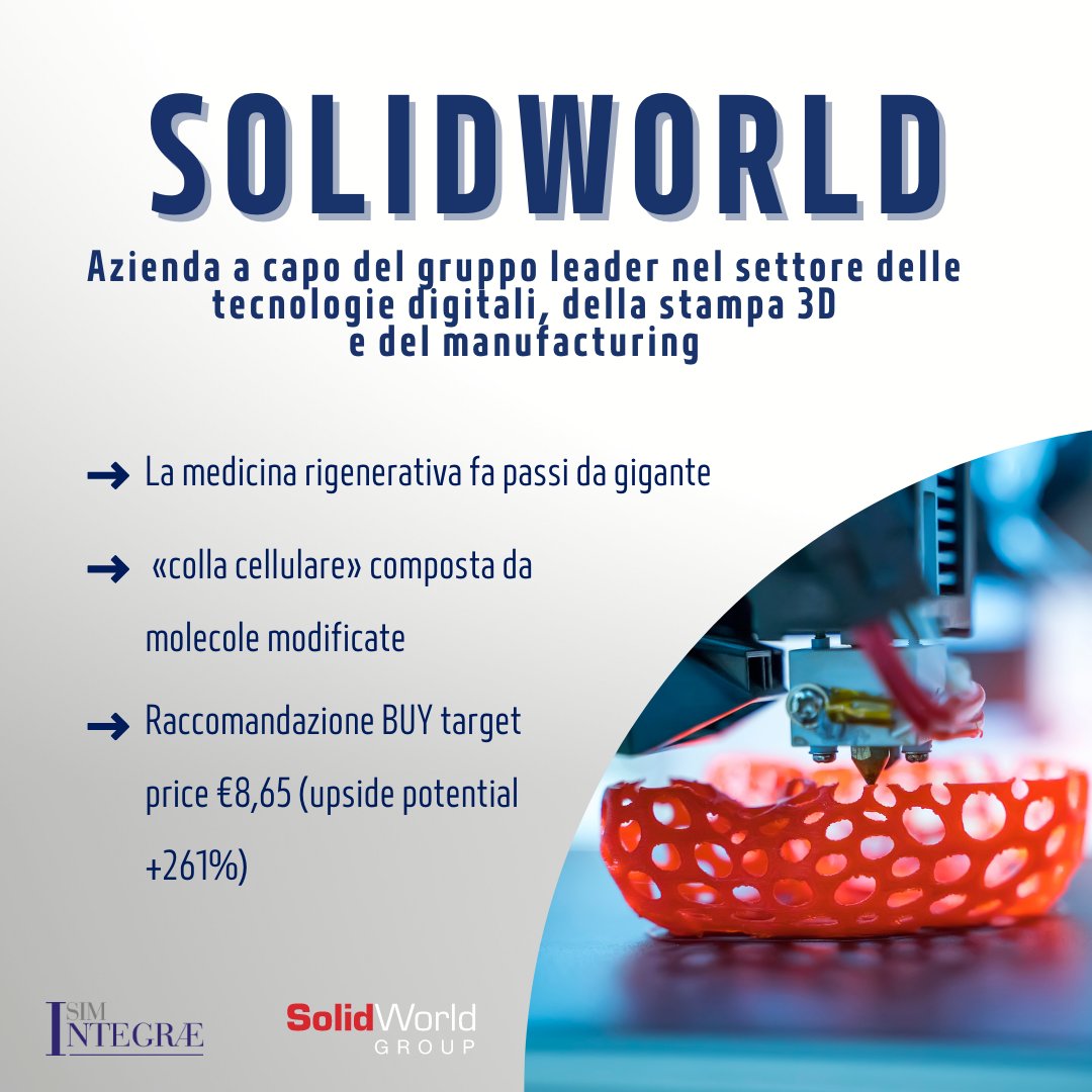 integrae_sim's tweet photo. @SolidWorld3D :
-La medicina rigenerativa fa passi da gigante
-«colla cellulare» composta da molecole modificate
-Raccomandazione BUY target price €8,65 (upside potential +261%)
👉https://t.co/I5icLlP19w https://t.co/8IGHPbHyXY