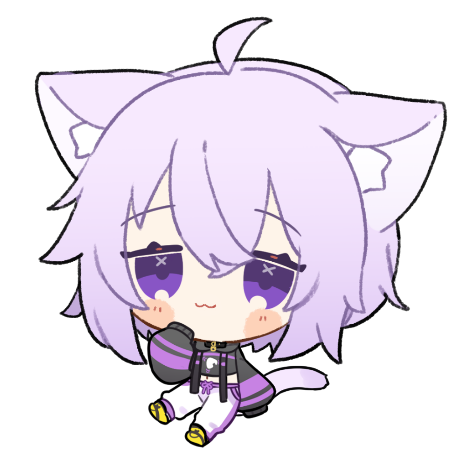 猫又おかゆ 「おまけの透過素材ちまっと等身～ #絵かゆ 」|柏瀬かるね🐾のイラスト