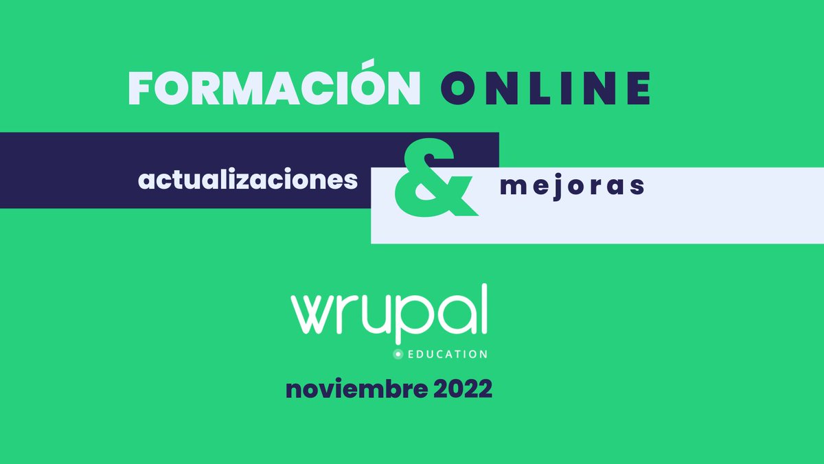 WrupalE's tweet photo. ¡Seguimos!💪
Como todos los meses, llega nuestra publicación sobre actualizaciones y mejoras:

Te contamos todas las novedades de nuestra plataforma #eLearning, Wrupal Education. 

¡Ponte al día con la formación online!💻

#LMS #formaciónonline #formación
https://t.co/W5EIo1yUR2 https://t.co/OOguKxzn80