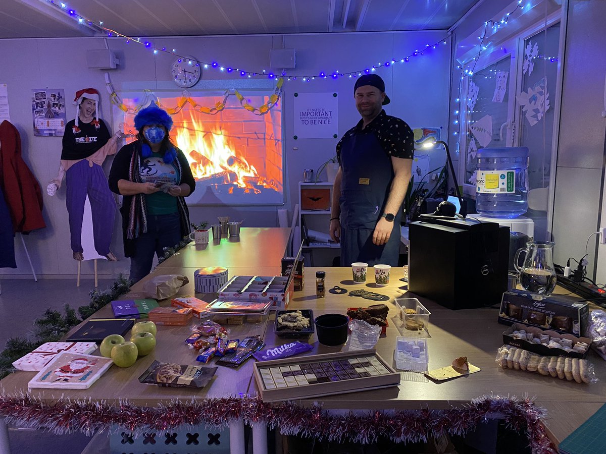 So grateful for <a href="/iamerikpeterson/">Erik Peterson</a> for bringing joy and comfort to <a href="/AISBucharest/">AISB Bucharest</a> faculty with a pop-up ‘Robucks’ coffee shop. A cosy space to decompress. Thank you! #GoVampires