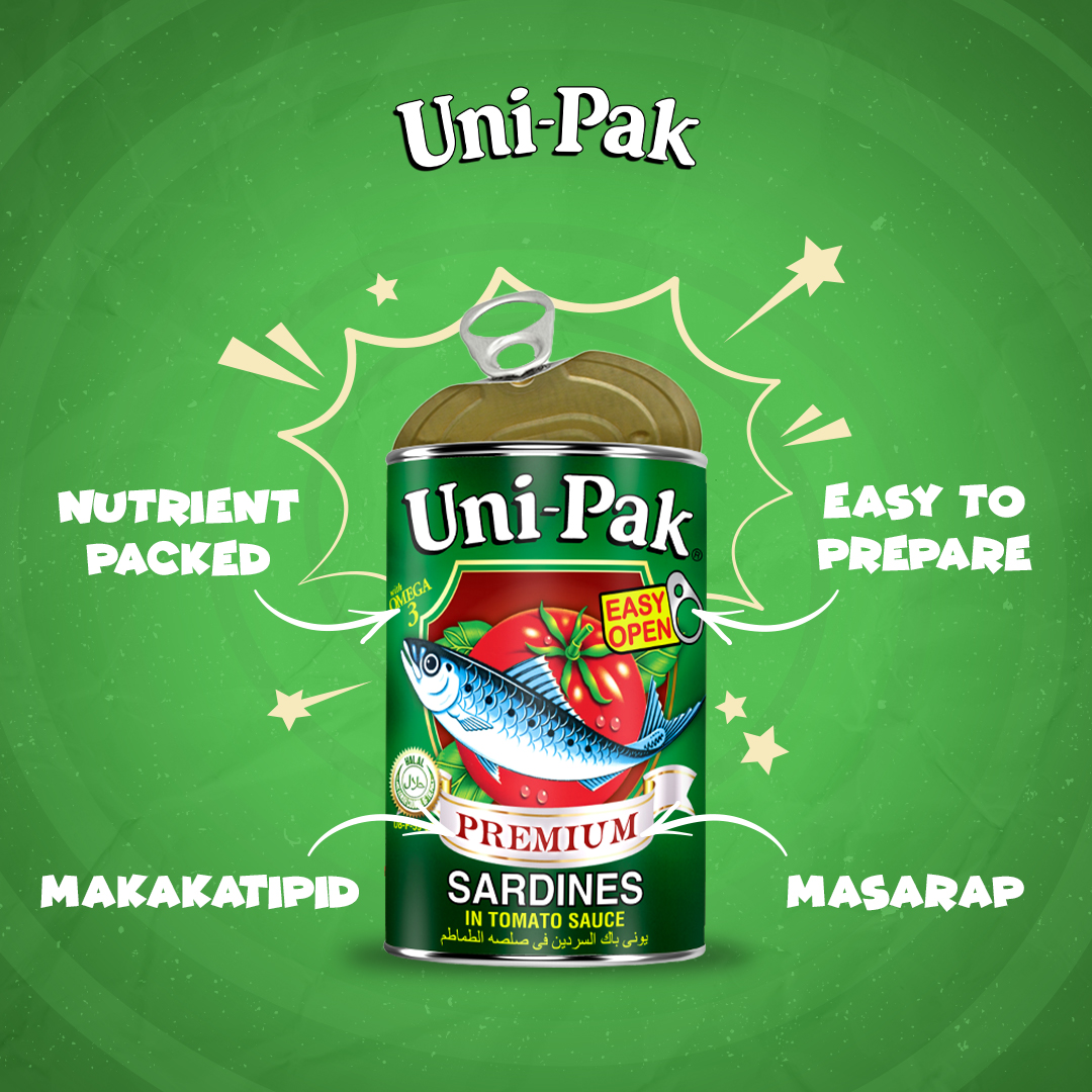 UnipakPH's tweet photo. Hanap niyo ba ay ulam na may PAK na PAK sa dami ng benefits? Uni-Pak Sardines na ang sagot d’yan, ka-PAKners!

#PakSaSaya #PakSaSarap #SarapNaPakNaPak #UniPak https://t.co/Xv3Woz1zNY