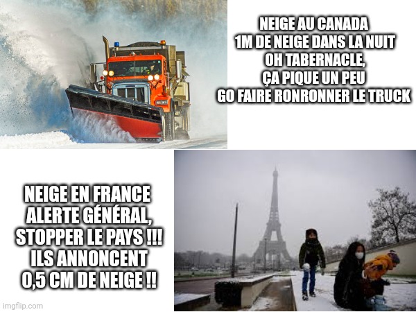 Benj' Thi🇫🇷🍎🥔 (@benj_thi) on Twitter photo 🚨🚨🚨 alerte générale 🚨🚨🚨
Stopper le pays, il y a 3 flocons qui tombent !!
Nos cousins canadiens vont encore pouvoir se moquer de nous !!
#France #neige #meteo
<a href="/SergeZaka/">Dr. Serge Zaka (Dr. Zarge)</a> <a href="/sencrop/">Sencrop, la météo connectée à vos cultures 🌡️❄️🌦</a> <a href="/meteo60/">Meteo60</a> <a href="/meteociel/">Meteociel</a> <a href="/agritof60/">Christophe Grison</a> <a href="/RemDumDum/">DumDum #NeRienLaisserPasser</a> 🚨🚨🚨 alerte générale 🚨🚨🚨
Stopper le pays, il y a 3 flocons qui tombent !!
Nos cousins canadiens vont encore pouvoir se moquer de nous !!
#France #neige #meteo
<a href="/SergeZaka/">Dr. Serge Zaka (Dr. Zarge)</a> <a href="/sencrop/">Sencrop, la météo connectée à vos cultures 🌡️❄️🌦</a> <a href="/meteo60/">Meteo60</a> <a href="/meteociel/">Meteociel</a> <a href="/agritof60/">Christophe Grison</a> <a href="/RemDumDum/">DumDum #NeRienLaisserPasser</a>