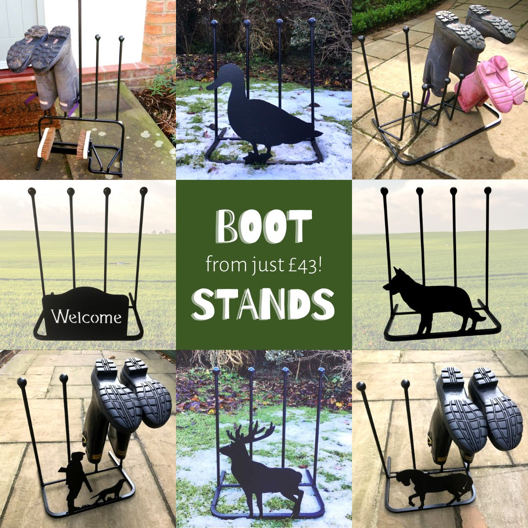 pavingss's tweet image. Something for everyone 🥾 Boot stands and scrapers made of solid steel.

➡️ bit.ly/PSSGiftIdeas 🎁

 Your favourite animal or hobby, with practical storage!

#bootstand #bootscraper #wellies #bootstorage #walking #gardening #duck #wolf #labrador #stag #fishing #horse #golf