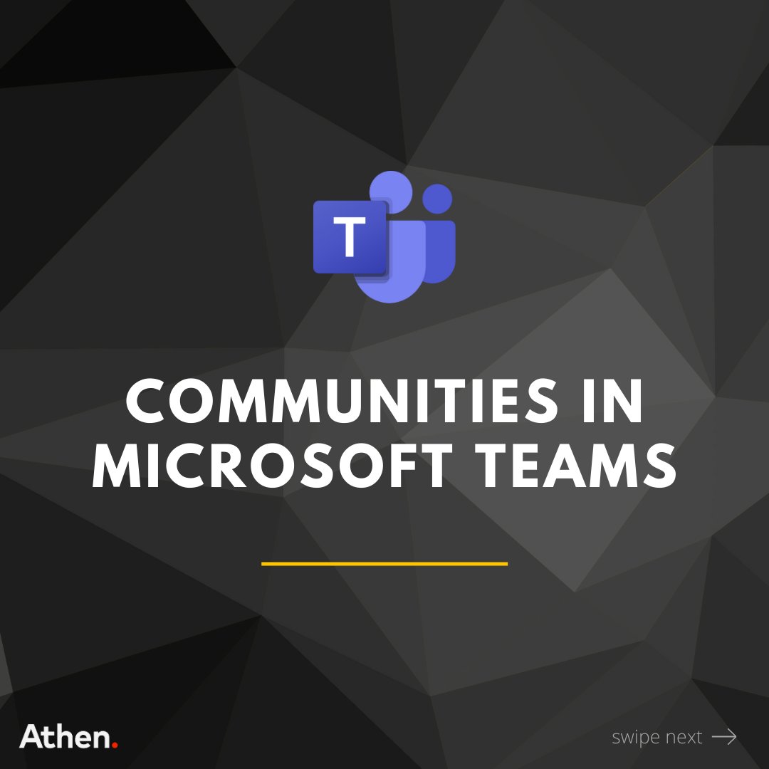 WeAreAthen's tweet photo. Communities for Microsoft Teams is available. Check what you get out of it.

#MSTeams #Communities #athentechbits #athentech #microsoftteams https://t.co/kPrPcgPtRp