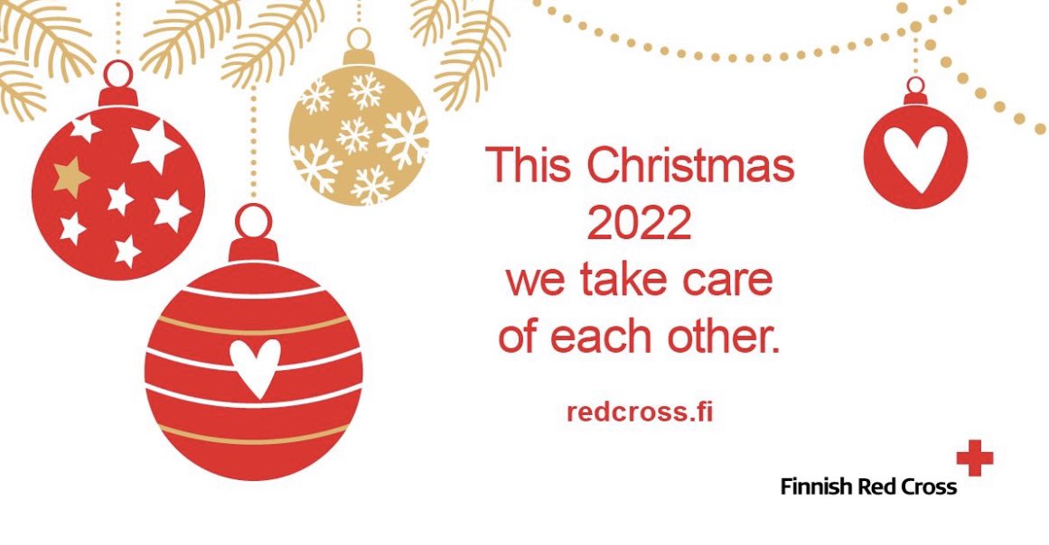 Tänä vuonna ohjaamme joululahja ja -tervehdysvarat Ukrainan kriisin  hoidon tueksi  @PunainenRistin kautta 

Pidetään huolta toisistamme.

#futureproofcare