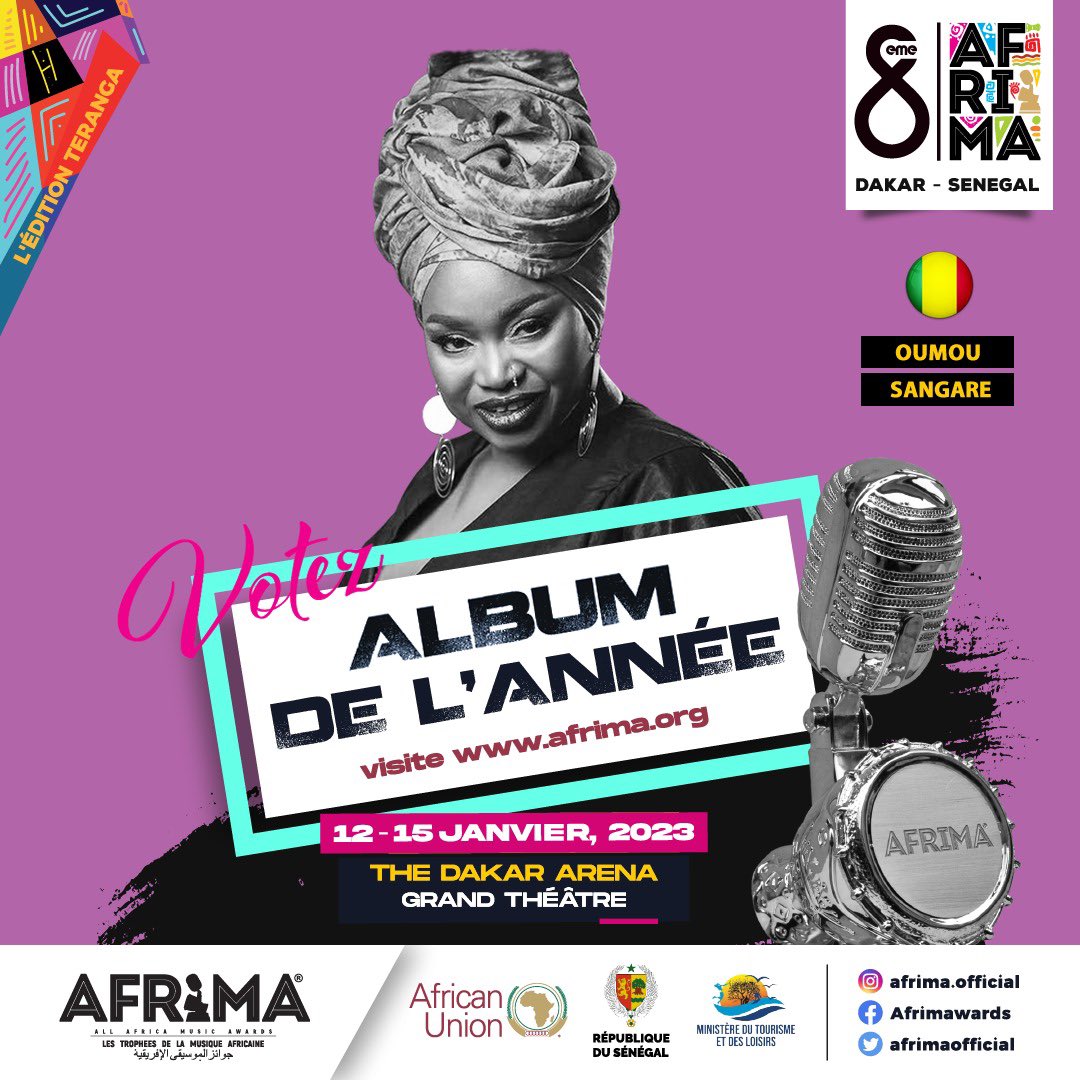 afrimaofficial's tweet photo. We are moments away from the much-anticipated th All African Music Awards. Keep your votes coming in for your desired acts.  The voting portal is live at https://t.co/ECNVIf6uFq. You can vote up to 5 times per day. The voting portal closes on Wednesday January 11, 2023. https://t.co/WQRlcCQ6SW