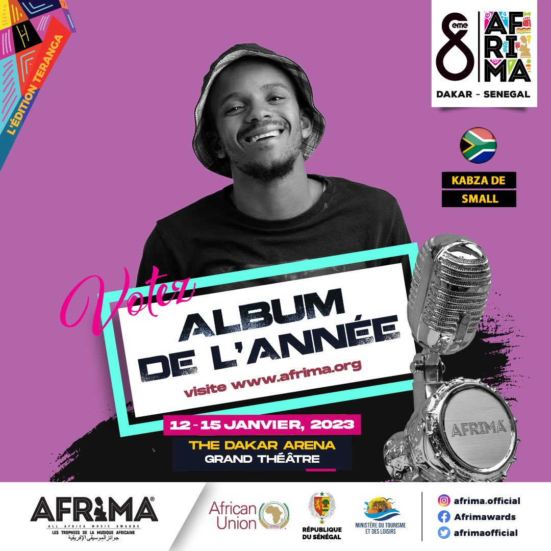 afrimaofficial's tweet photo. We are moments away from the much-anticipated th All African Music Awards. Keep your votes coming in for your desired acts.  The voting portal is live at https://t.co/ECNVIf6uFq. You can vote up to 5 times per day. The voting portal closes on Wednesday January 11, 2023. https://t.co/WQRlcCQ6SW