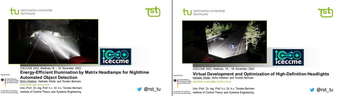 rst_tu's tweet photo. This year, RST attended the International Conference on Electrical, Computer, Communications and Mechatronics Engineering #ICECCME 2022 and presented two contributions about the virtual development of matrix #headlights. https://t.co/aBMxipWFJL