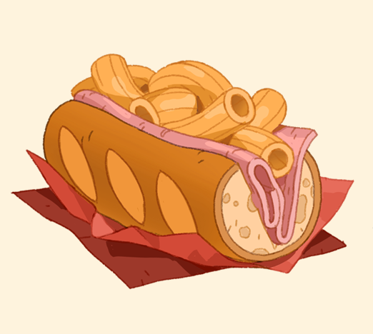 「Pasta sandwich, yes or no ? 」|AlexandreDiboineのイラスト