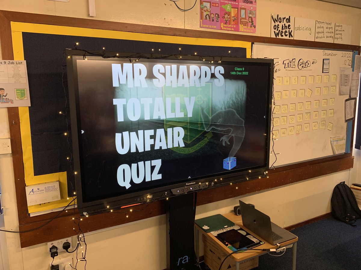 MrBeaumont1997's tweet photo. ‘A morning like no other’ @Gavin_Sharp_73 Totally Unfair Quiz.

This could be chaotic…

#Class9Christmas https://t.co/y0XZGFaIZ5