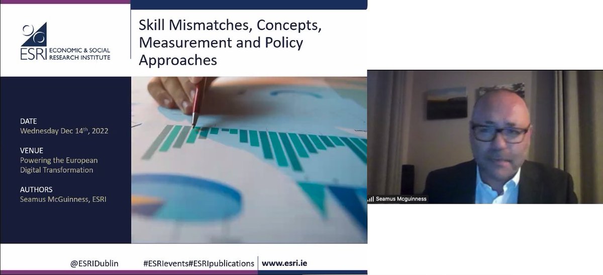 Cedefop's tweet image. 🔹🔸 Powering the European #digital transition – day 4️⃣

@ESRIDublin&apos;s @seamusmcguinnes presenting fresh evidence on:
↪️ Over- and undereducation
↪️ Over- and underskilling
↪️ Horizontal mismatch
↪️ Skill shortages, gaps and obsolescence

#ESJS2 #ESJSurvey