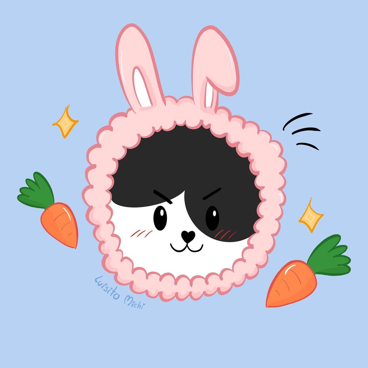 luisitomichii's tweet photo. Bunny bunny 🐰 
Luisito luce muy lindo con su gorrito, no les parece?🫢

~~~
#luisitomichi #michi #kitty #cat #bunny #rabbit #carrot #illustration #procreate #art #kidlitart #cute #kawaii #neko #usagi #conejo #gato #artedigital #luisito #applepencil #bookillustration #artsy https://t.co/AeCIHawsXT