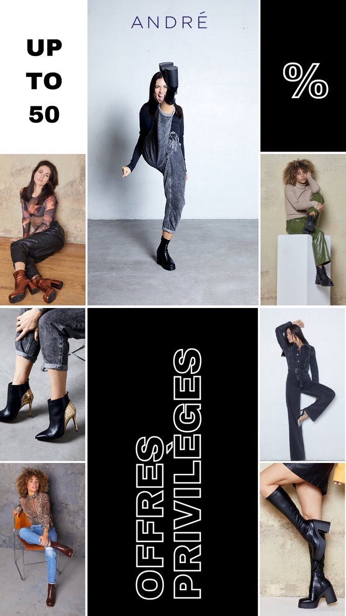 Profitez des offres privilèges, jusqu'à -50%, en boutiques ou sur le site -> andre.fr 

#andrechaussures #jeportedesandre