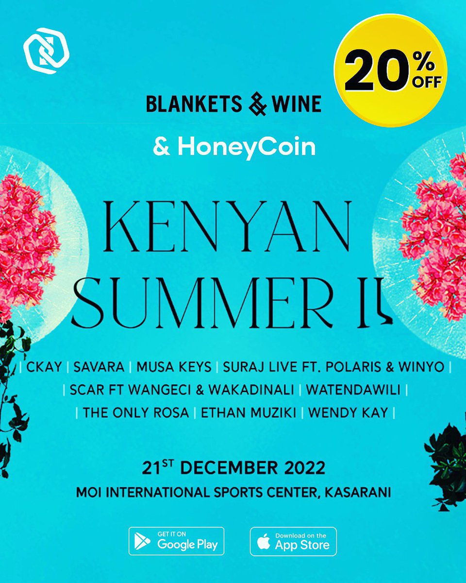 We are offering a 20% discount on all tickets purchased through the HoneyCoin app for the Blankets and Wine event on 21st of December. Here’s what you have to do.🤫