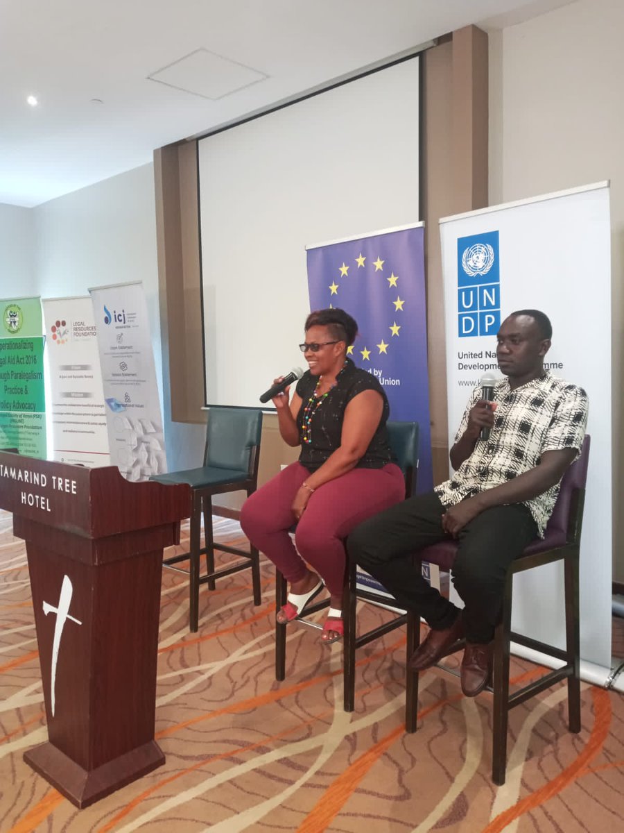 Our Executive Director giving an overview of the roles of paralegals during the second annual summit of the paralegals of Kenya