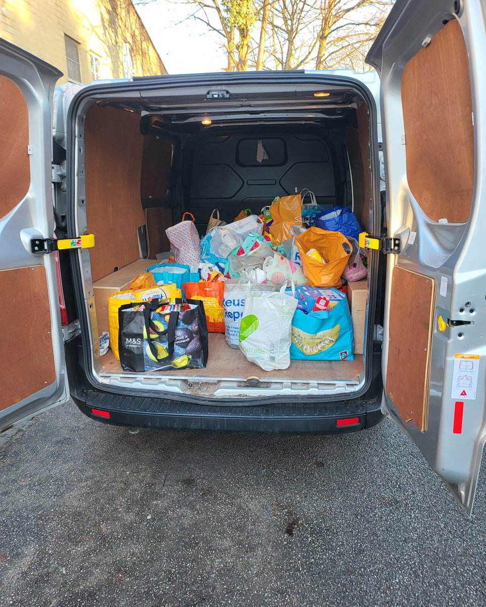 The response from our students, community, and staff never ceases to amaze us! Two vans full of care being delivered to Chesterfield Foodbank this morning. Thank you all! <a href="/CFoodbankUK/">Chesterfield Foodbank UK</a>