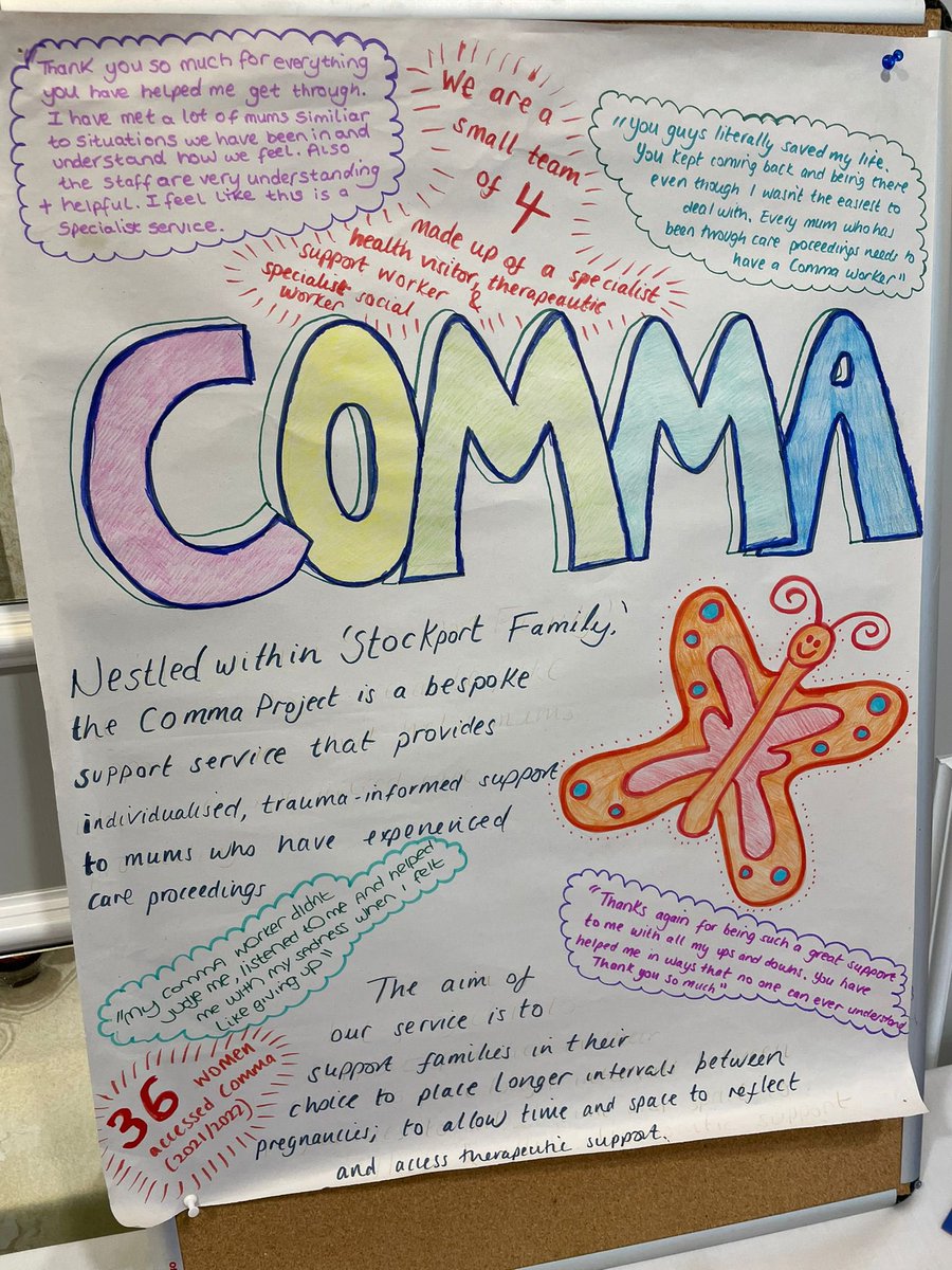 CommaStockport's tweet photo. Such a great day @skfamily conference yesterday. Great to see all the support being offered to families in stockport and to talk about @CommaStockport. Thank you to our wonderful peer mentors for their help &amp; to everyone who came over to chat🦋 https://t.co/HJvab4Vx45
