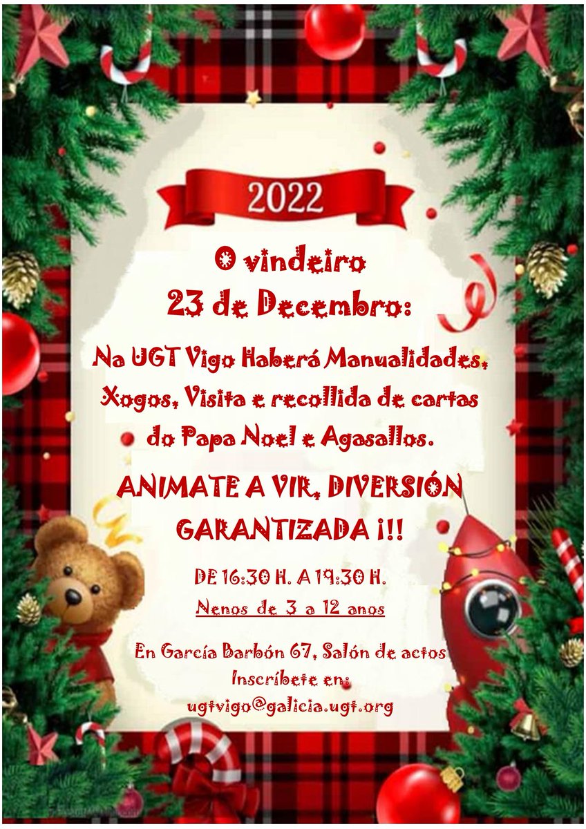 Festa infantil de Nadal, na UGT Vigo