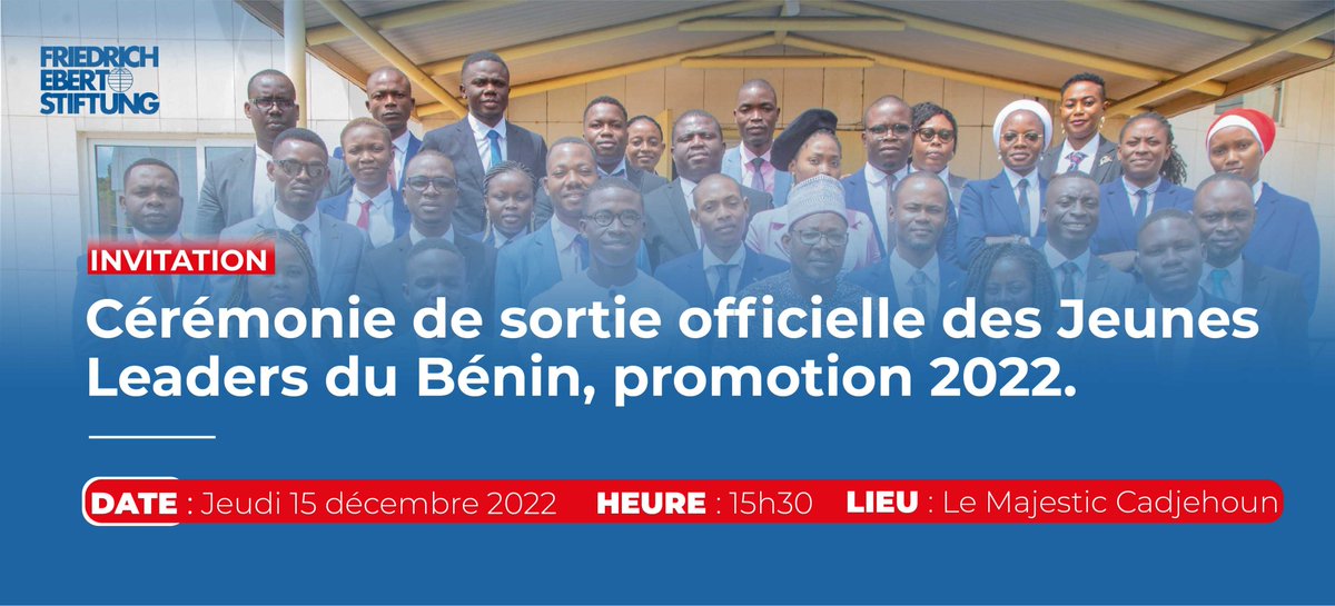 Nous y sommes chers internautes. La 9e promotion des Jeunes Leaders du Bénin sort officiellement ce jeudi 15 décembre 2022. Lieu: Le Majestic Cadjehoun Heure: 15h30 
Cette publication fait office d'invitation.

#jlb2022