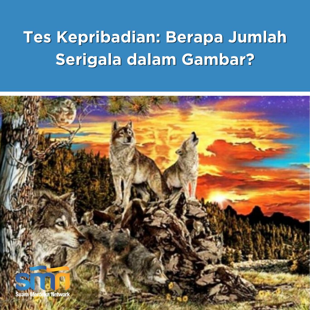 suaramerdeka's tweet photo. Tes Kepribadian: Berapa Jumlah Serigala dalam Gambar? 99% Orang Tak Lihat Bagian Ini

https://t.co/AZD5WwWXJz

#teskepribadian #kepribadian #tes #tantangan #seru #serigala #tenang #percayadiri #rintangan #cobaan #kesulitan #kepalategak #mandiri #gigih #tujuan #rancangan #rencana https://t.co/cX68wDbWCk