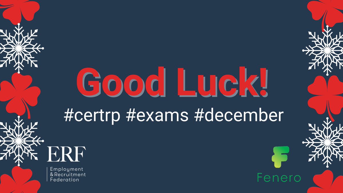 ERFIreland's tweet photo. Wishing all our December #certrp students the very best of luck this morning as they sit their exams. 🍀 We know you'll all smash it!
With thanks to our #education partner @Fenero
#onlinelearning #erf2022 #Recruiters https://t.co/gH3xC96WBm