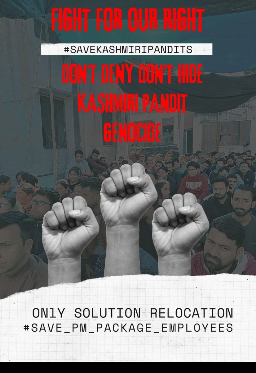 Shivoham_KP's tweet image. #relocation_2_jammu of #PMPackageEmployees @rashtrapatibhvn @PMOIndia @HMOIndia @DefenceMinIndia @VikramMisri @AMEAK_Displaced
#OnlySolutionRelocation
#RecogniseKP_Genocide
#SaveKP_GenocideVictims
#Bramhatya
#PenTerrorism
#KP_PMPE_StrategicHostages