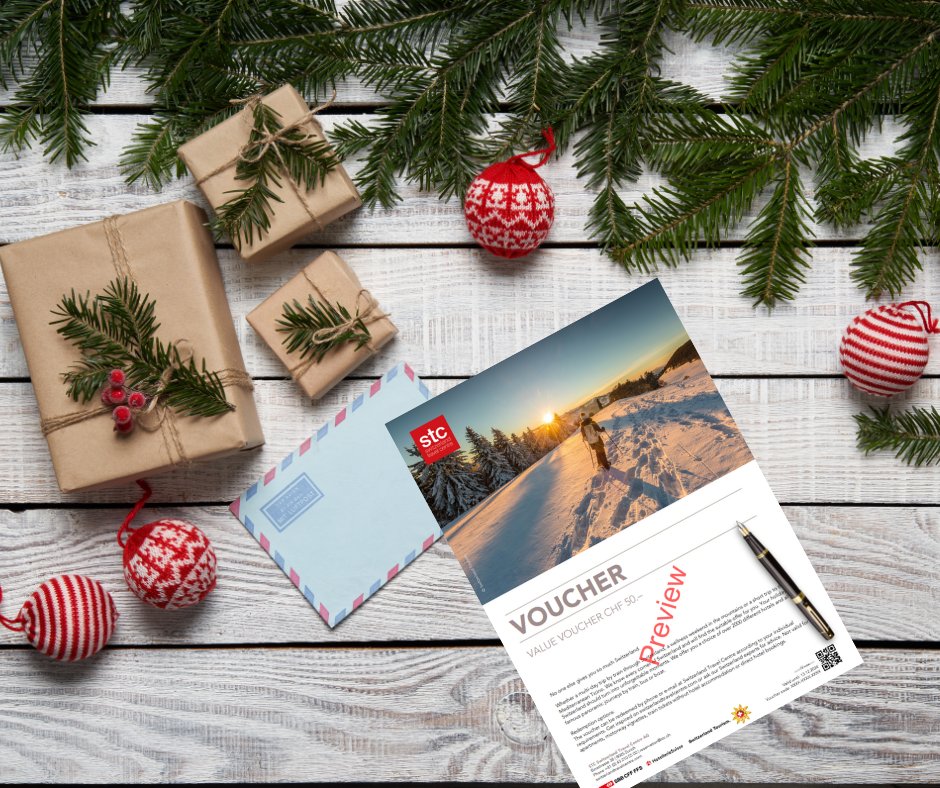 Noch auf der Suche nach einem Weihnachtsgeschenk für deine Mitarbeiter oder Geschäftspartner?🎁Verschenke ein Stück Schweiz mit unseren Gutscheinen und profitiere dabei von einem 10% Weihnachtsrabatt 👉  switzerlandtravelcentre.com/de/che/entdeck…