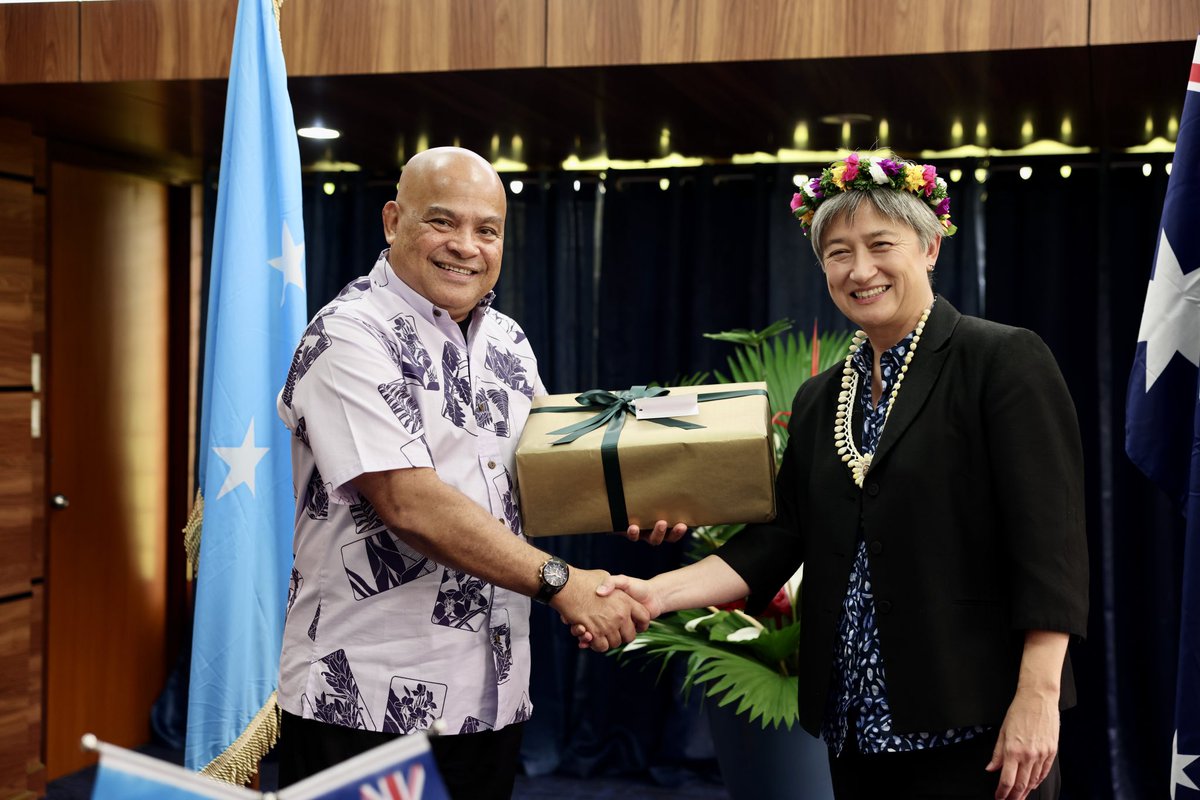 SenatorWong's tweet image. Our bipartisan delegation visited Pohnpei today, as we celebrate 35 years of bilateral relations between Australia and the Federated States of Micronesia.

Deeply honoured that President Panuelo described Australia as a trusted Pacific partner – it is a sentiment we share.
