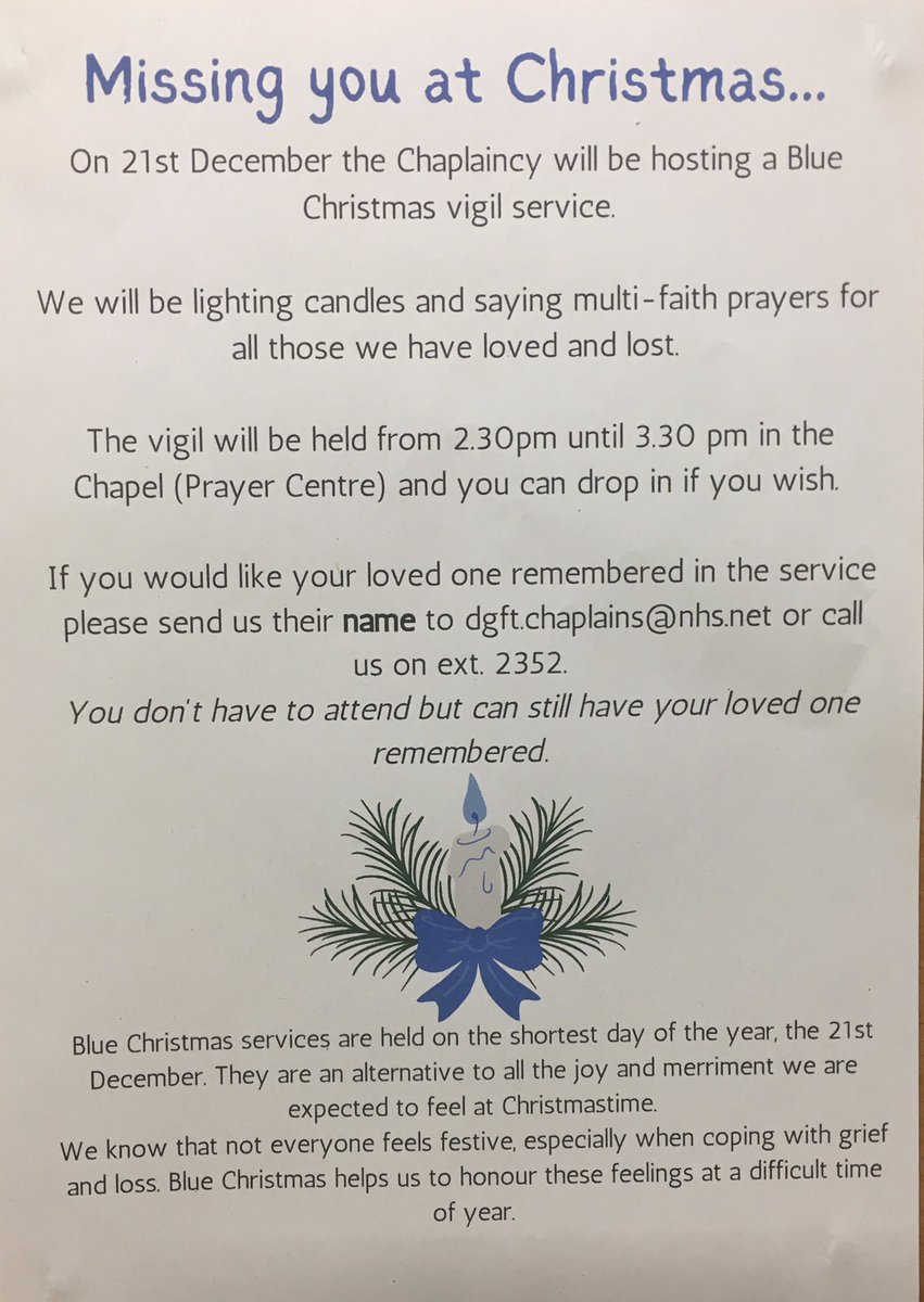 KarenLe08016942's tweet photo. For all those @DudleyGroupNHS who are dealing with loss and grief Christmas can be a difficult time. This may be of help 💙 @Dgftchaplaincy #selfcare https://t.co/UIhKAcy6nm