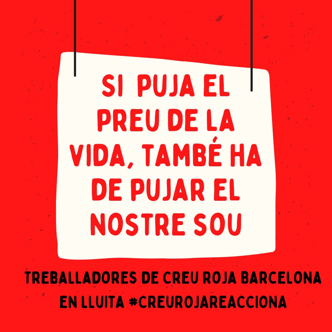 CRBenlluita's tweet photo. Demanem un salari digne, responsable i just amb una pujada salarial d’almenys un 4,5% que mínim no ens faci empobrir encara més. Demanen sentir-nos valorades i valorats, demanem que Creu Roja “REACCIONI” també per les seves persones empleades. #pujadasalarial https://t.co/IXoo8HsO6L