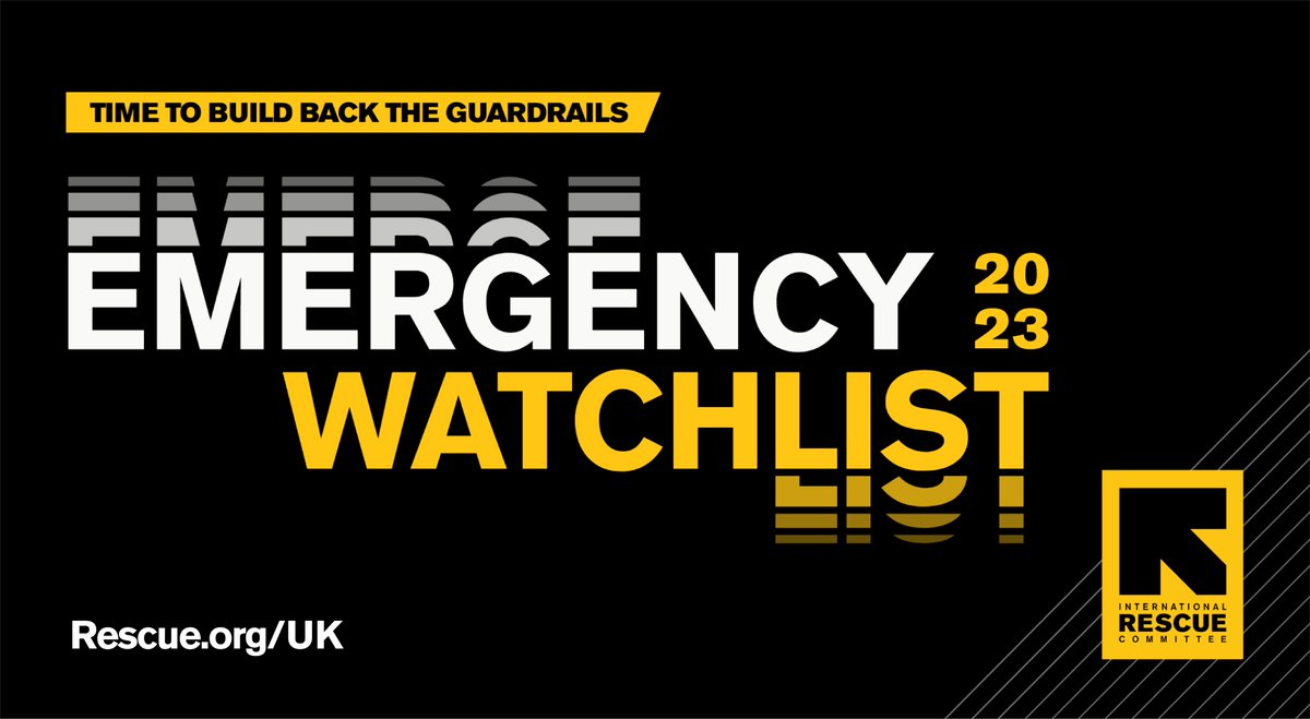 RESCUE_UK's tweet photo. BREAKING: Today, we released our annual Emergency Watchlist, highlighting the 20 countries most at risk of deteriorating humanitarian crises in 2023.

See which countries are most at risk—and what the international community can do to help: https://t.co/hBRnUNaefp https://t.co/tQKumPa4yE