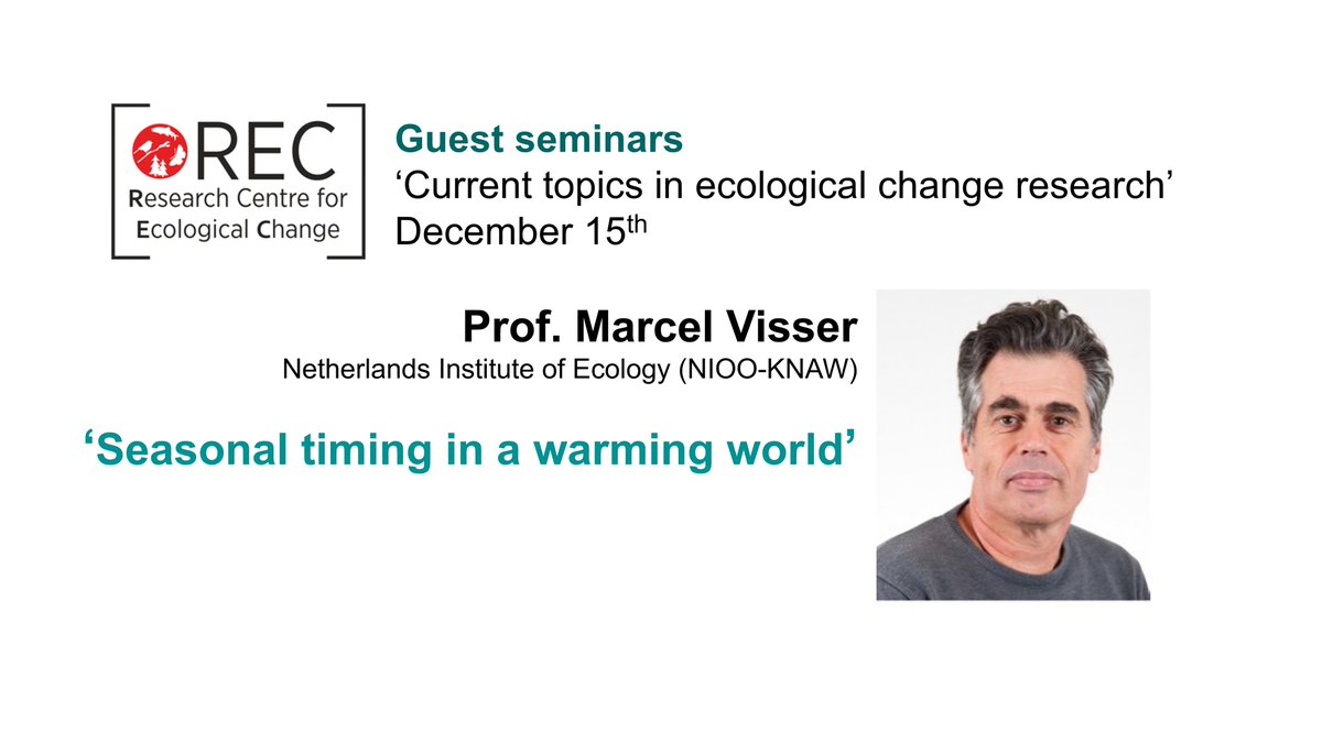 Dr. Laura Antão (@lauraantao) on Twitter photo Today we are glad to welcome Prof. Marcel Visser @m_e_visser to our last <a href="/RECecochange/">Research Centre For Ecological Change</a> seminar this year! Looking forward to hear about #phenology mismatches under #climatechange and their #evolutionary and #population consequences
<a href="/LifeSciHelsinki/">Life Sciences University of Helsinki</a> <a href="/OEB_Helsinki/">OEB-ResPrg</a> <a href="/HiLIFE_helsinki/">HiLIFE_Helsinki</a> Today we are glad to welcome Prof. Marcel Visser @m_e_visser to our last <a href="/RECecochange/">Research Centre For Ecological Change</a> seminar this year! Looking forward to hear about #phenology mismatches under #climatechange and their #evolutionary and #population consequences
<a href="/LifeSciHelsinki/">Life Sciences University of Helsinki</a> <a href="/OEB_Helsinki/">OEB-ResPrg</a> <a href="/HiLIFE_helsinki/">HiLIFE_Helsinki</a>