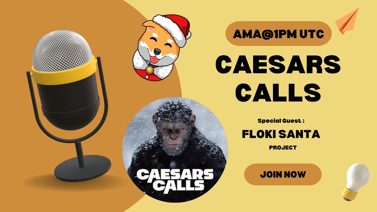 AMA with <a href="/CaesarsCalls/">David Grokenshtein</a> 
Time: 2022.12.14 (Today) 13:00UTC
Where: t.me/Caesars_Calls

Presale is LIVE:
pinksale.finance/launchpad/0x55…

#FLOKISANTA #Caesarscalls #AMA