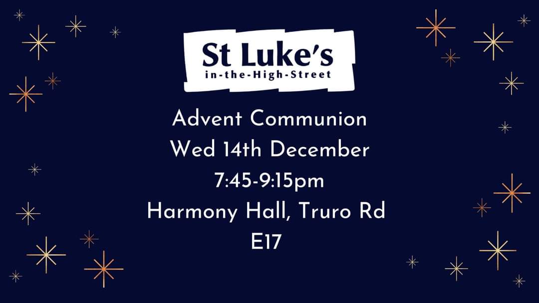 Looking forward to sharing Communion together this evening. You are welcome to join us.
#church #community #E17 <a href="/Ayo_Dalton/">Dalton Ayo Banjo</a> <a href="/DonnaGwilliams/">Donna Gwilliams Freelance Youth Work Consultant</a> @ScenesUnseen <a href="/chelmsdio/">Chelmsford Diocese</a> <a href="/churchofengland/">The Church of England</a>