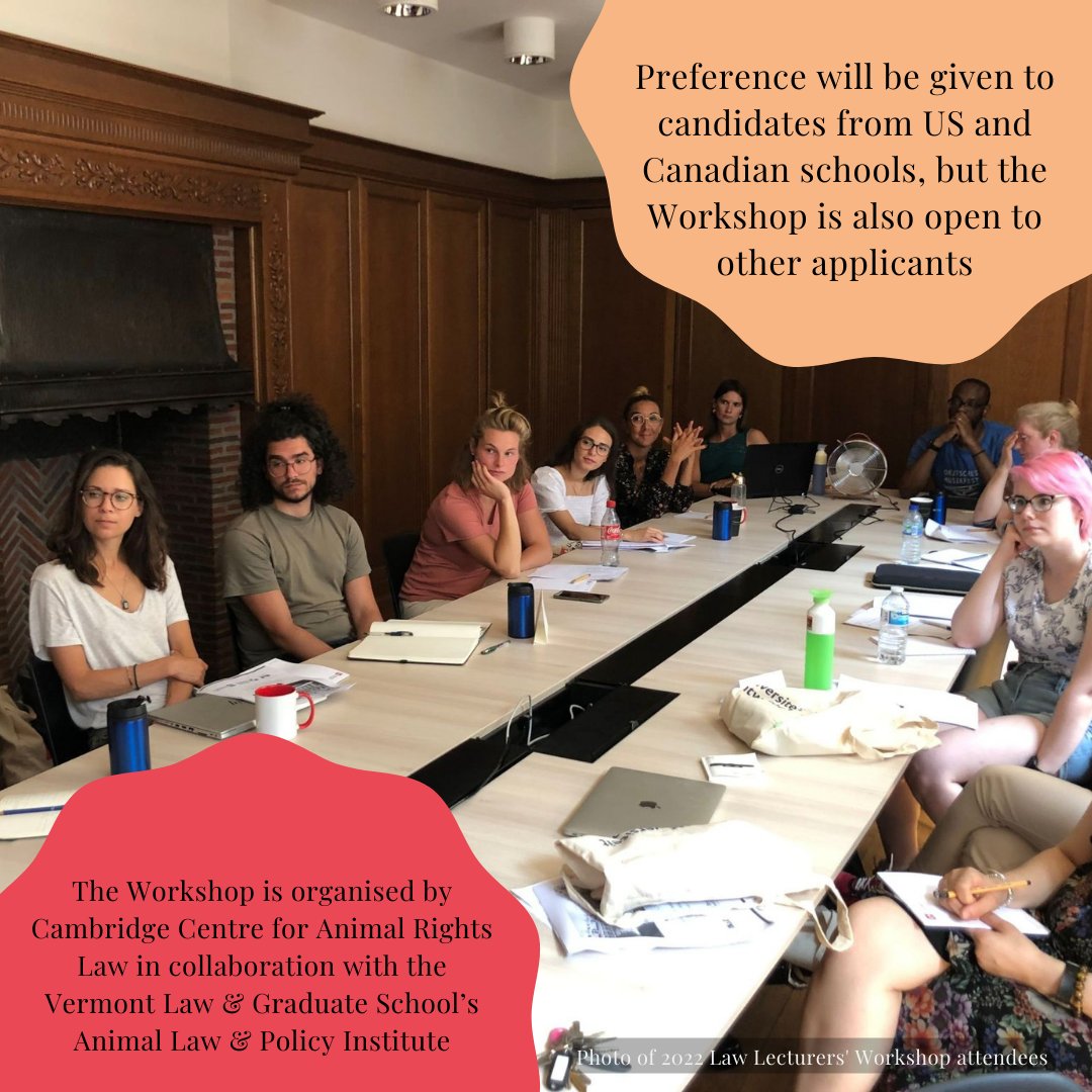 Next week's deadline is fast approaching so if you are interested in teaching animal rights law but need support building a course, apply for our 2023 5-day US-based workshop at animalrightslaw.org/lecturersworks… 

#animalrightslaw #animalwelfare #animalrights #law #lawlecture #lawcourse