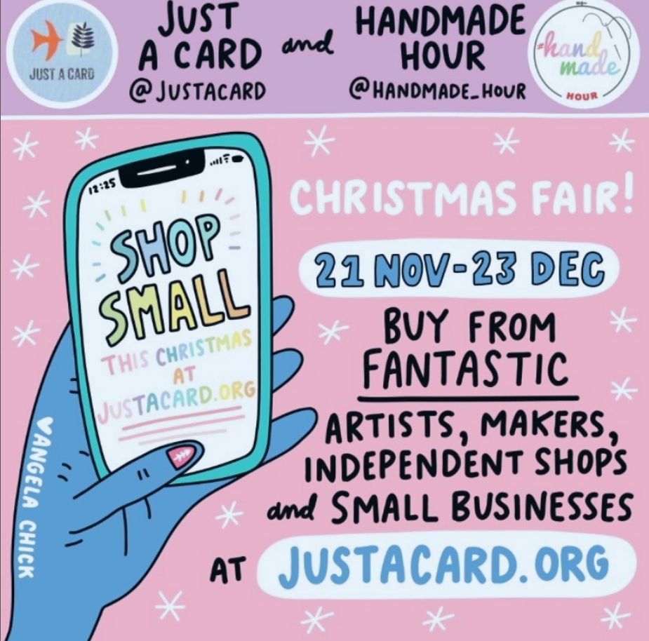 THE <a href="/Justacard1/">JUST A CARD</a>&amp; <a href="/HandmadeHour/">HandmadeHour</a> CHRISTMAS FAIR is open right up until Friday 23rd December.
There's still plenty of time to browse, save, share, follow the spectacular group of artists, makers, independent shops &amp; small businesses our website JUSTACARD.ORG 
#justacard