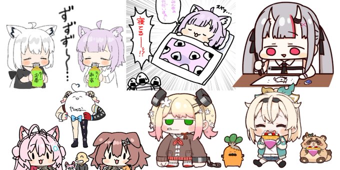 最近(ざっくばらん)描いたホロSDちょいまとめ 