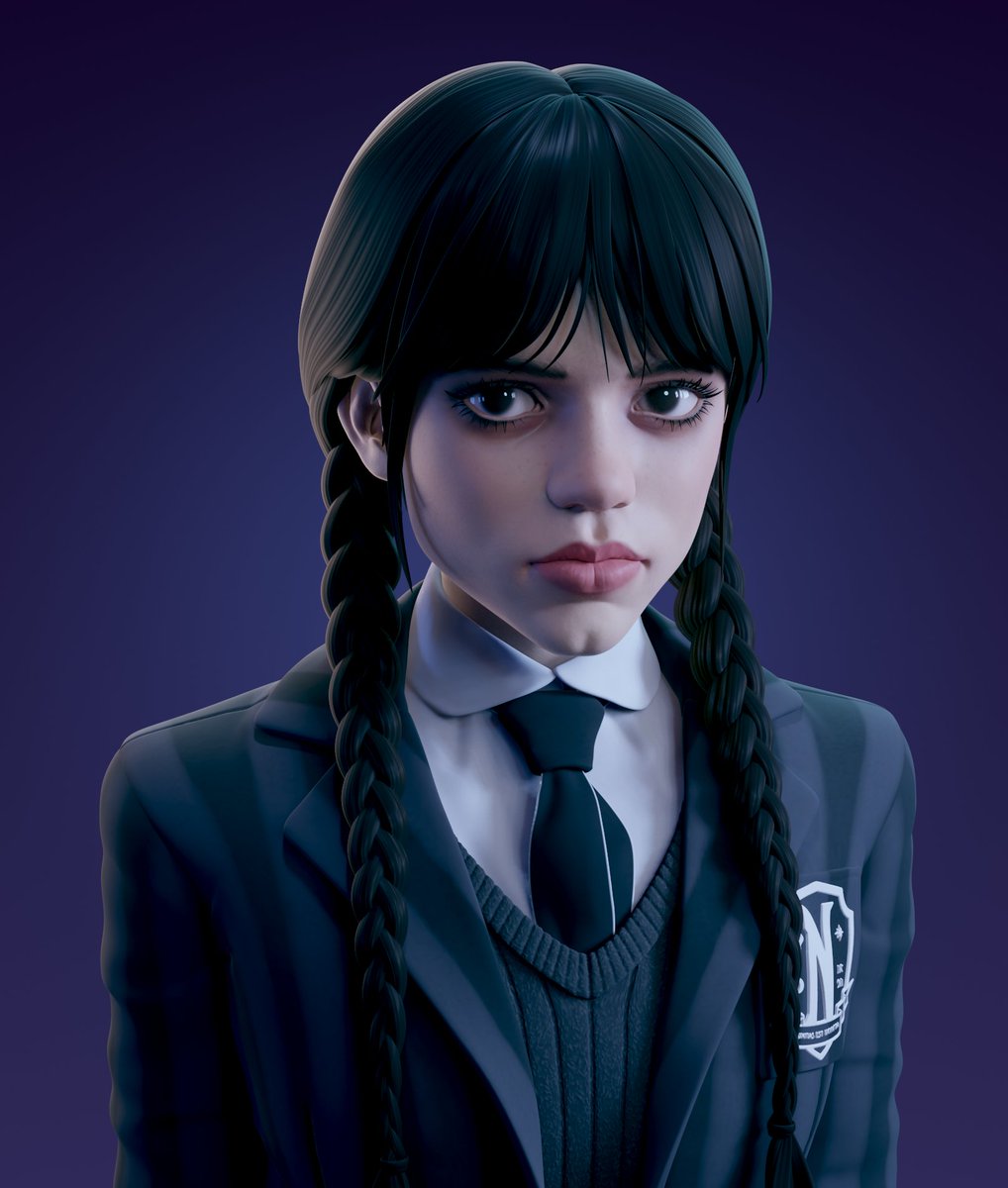 hntrluc's tweet image. Wednesday fanart :)
