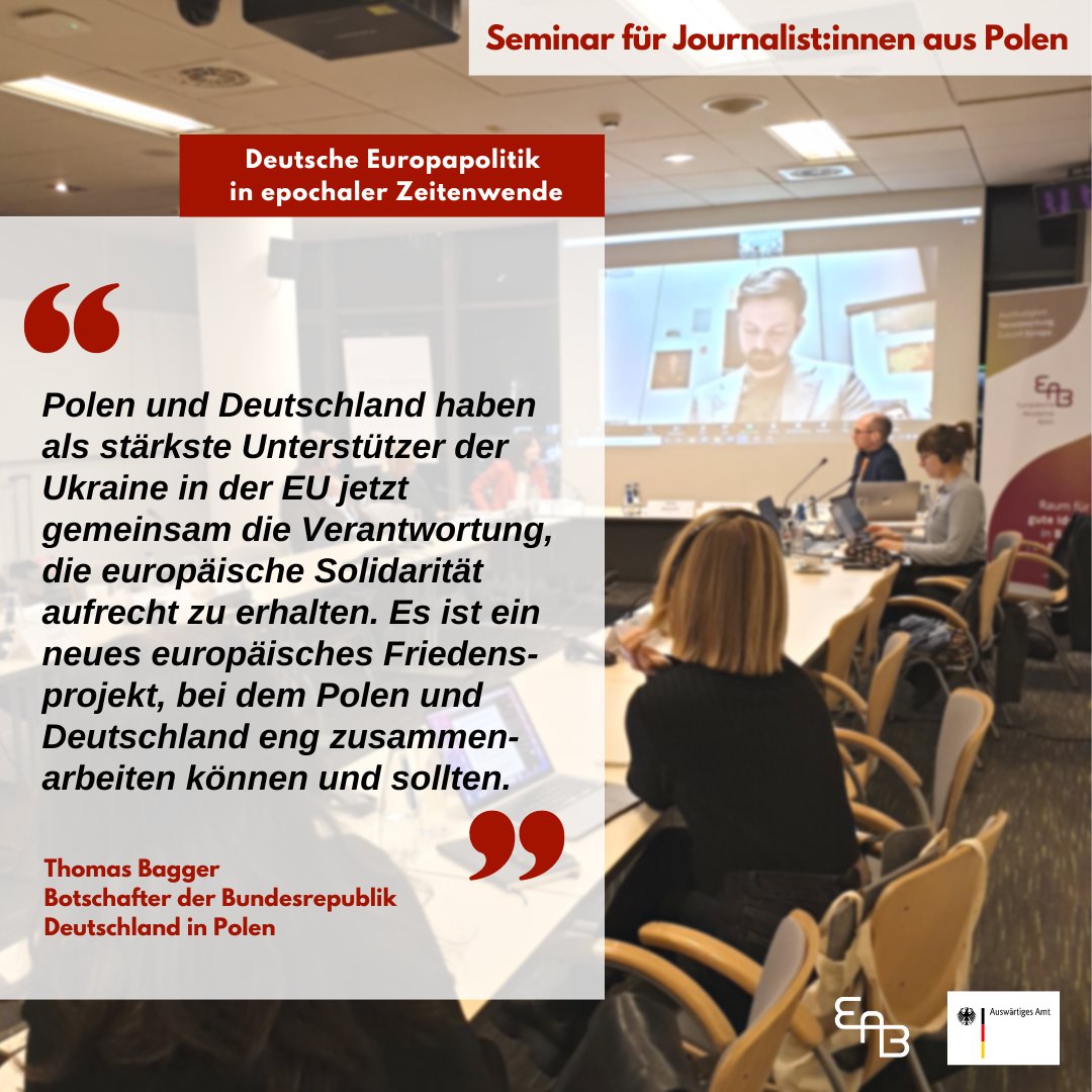 Unsere #Journalistenbriefings gehen in die 3. Runde!!! 🥳👏Letzte Woche diskutierten wir mit polnischen Journalist:innen in der Stiftung für deutsch-polnische Zusammenarbeit @FWPN_SdpZ in #Warschau.🇵🇱🇵🇱🇵🇱 @Amb_Niemiec @AuswaertigesAmt