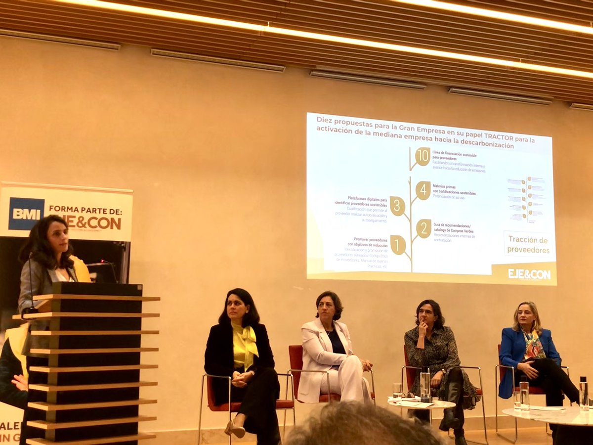 Ing. Caminos Madrid (@caminosmadrid) on Twitter photo <a href="/IsabelAlonsoA/">Isabel Alonso de Armas</a> coordinadora del Foro de #Sostenibilidad de <a href="/AsocEyC/">EJE&CON</a> y Sustainability & Business Development Director de <a href="/BMI_Espana/">BMI España</a>, ha desgranado las propuestas para la gran empresa en su papel tractor para la activación de la mediana empresa hacia la #descarbonización. <a href="/IsabelAlonsoA/">Isabel Alonso de Armas</a> coordinadora del Foro de #Sostenibilidad de <a href="/AsocEyC/">EJE&CON</a> y Sustainability & Business Development Director de <a href="/BMI_Espana/">BMI España</a>, ha desgranado las propuestas para la gran empresa en su papel tractor para la activación de la mediana empresa hacia la #descarbonización.