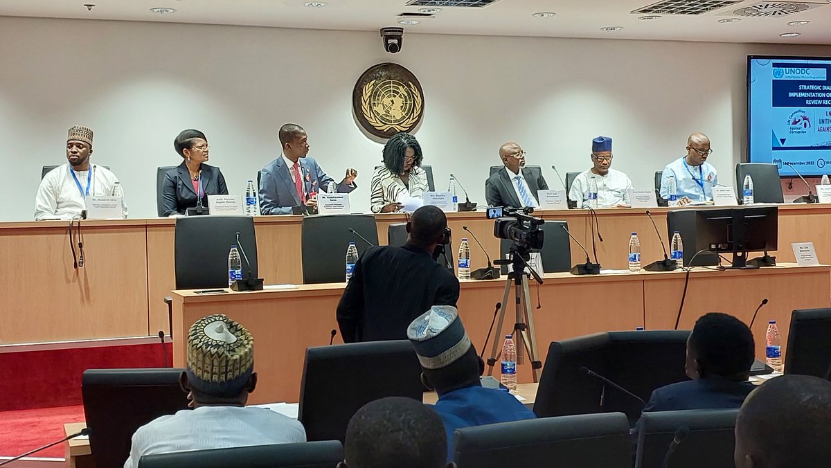 UNODC_Nigeria's tweet photo. Happening Now!

Panel discussion: Translating Nigeria's Anti-Corruption Investments into Anti-Corruption Results.@officialEFCC
@CCBNigeria @TransparencITng
@FedMinOfJustice 

Click on the link to join👉https://t.co/ZfJaVG3L1h

#UnitedAgainstCorruption 
#UNCAC20 https://t.co/CvGUpdSZWn