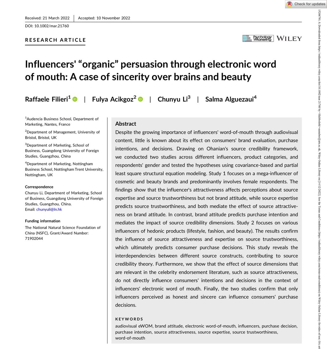 MktResearchNBS's tweet photo. How do influencers' #eWOM reviews affect #consumers' #purchasingintentions & #decisions? A new study by our Centre member, Dr Salma Alguezaui, and colleagues from @audencia @BristolUni_BSch & GuangdongUni provides new evidence.
👉
https://t.co/x4Ye9uBLzd https://t.co/98k8QREu0o