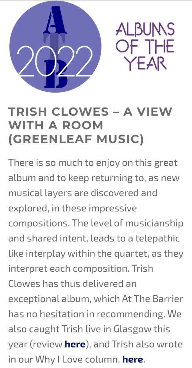 trishclowes's tweet photo. Thanks to @atthebarrier for including #AViewwithaRoom on this #AlbumsOfTheYear list 🙂 https://t.co/mW4mMg51KU
@greenleafmusic @ChrisRMontague #RossStanley #JamesMaddren https://t.co/xDTWsJXnsD