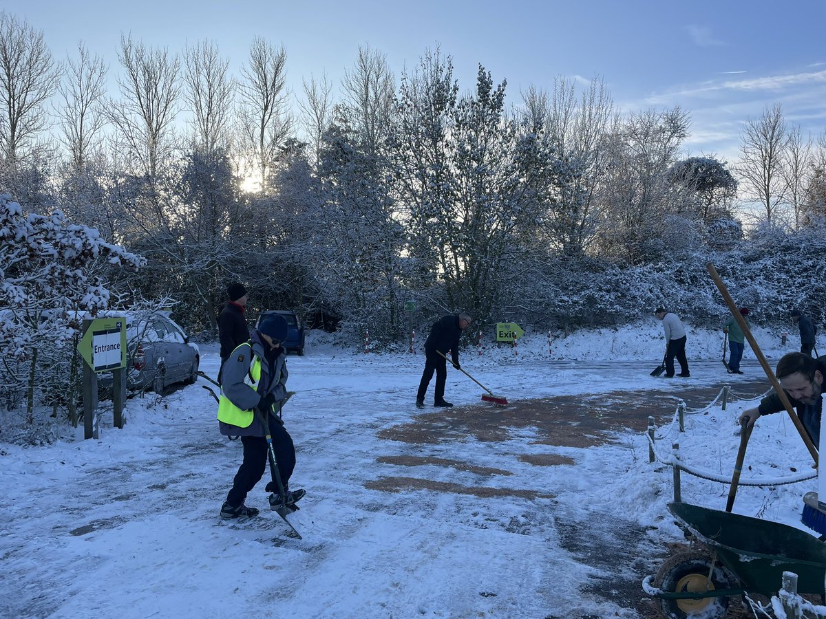 We are open but please do take care the paths are slippery and there will be deep patches of snow. Please drive slowly through the car park and beware of other drivers.