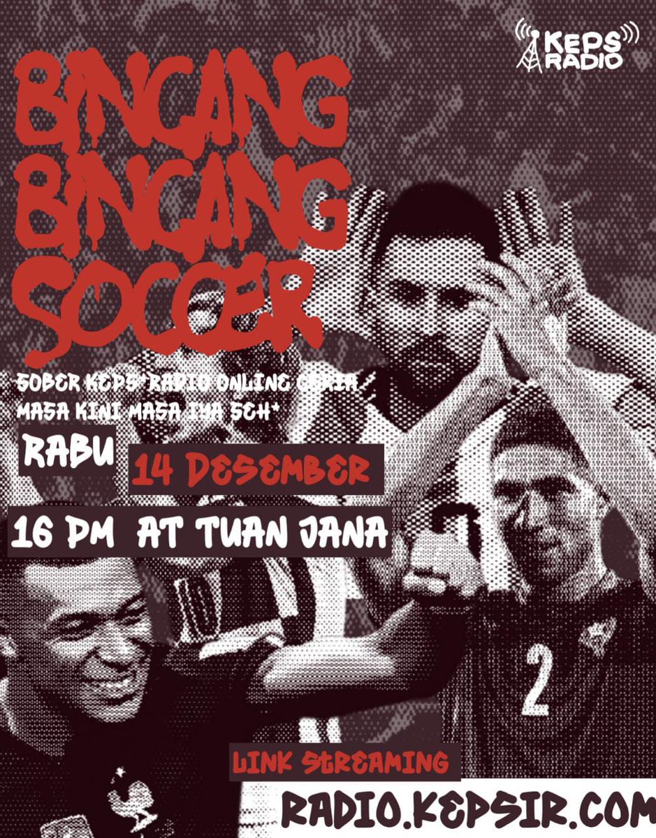 Mengudara!
<a href="/sorebersama/">sober.keps</a> 
Siar langsung dari #Tuanjana

Bincang-bincang seputar Piala Dunia 2022.
Takis bin sikat!
radio.kepsir.com