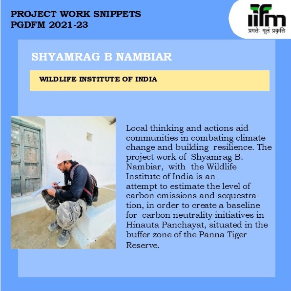 IIfmBhopal's tweet photo. Project work corner - Snippets from the projects of PGDFM 21-23 batch
IIFM Bhopal is excited to bring you stories from the project work of our PGDFM 21-23 batch. Todayβs project work corner features the work of Shyamrag B.
#iifmofficial #PGDFM #PGDSM #Admissions #projectwork https://t.co/Lj7HOInYtz